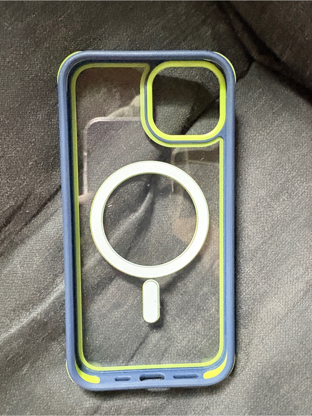 Bundle of 2 iphone MagSafe-Compatible Cases — Blue & Lime / Clear
